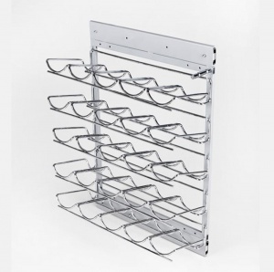 Выдвижная бутылочница с шариковыми направляющими бокового крепления , с креплением для выдвижных фасадов, с доводчиком плавного закрывания